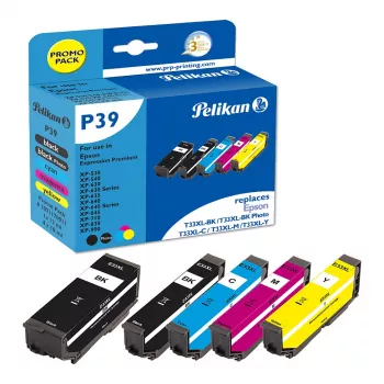 Pelikan P39 Ühilduv tindikassettide multipakk 5-pakk Epson 33XL jaoks (must, tsüaan, magenta, kollane, fotomust)