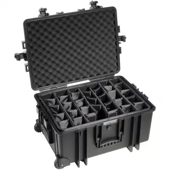B&W Outdoor Case Type 6800 kõva kestaga kohver jaotussüsteemiga, must