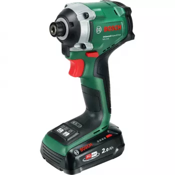 BOSCH UniversalImpactDrive 18V-210 Juhtmeta Löökkeeraja (18V, 2.0Ah, Li-Ion, 1/4 tolli kuuskant, 210 Nm, 3400 p/min, kandekott, POWER FOR ALL ALLIANCE)