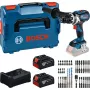 Bosch Professional 18V juhtmeta puur-keeraja komplekt 2x5.0Ah Li-Ion 110Nm harjadeta laadija ja otsikukomplektiga MetaLoc II kastis