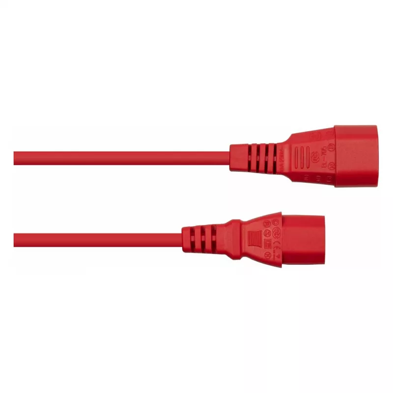 KABELMEISTER toite pikenduskaabel C14–C13 punane 1 m