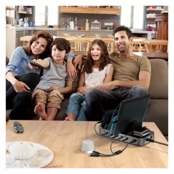 4smarts Charging Station Team 100W 5C/1A with 6 Cables, Black