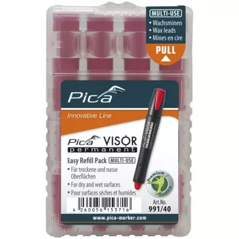 Pica VISOR Püsimarkeritäiteained Punane (10-pakk)