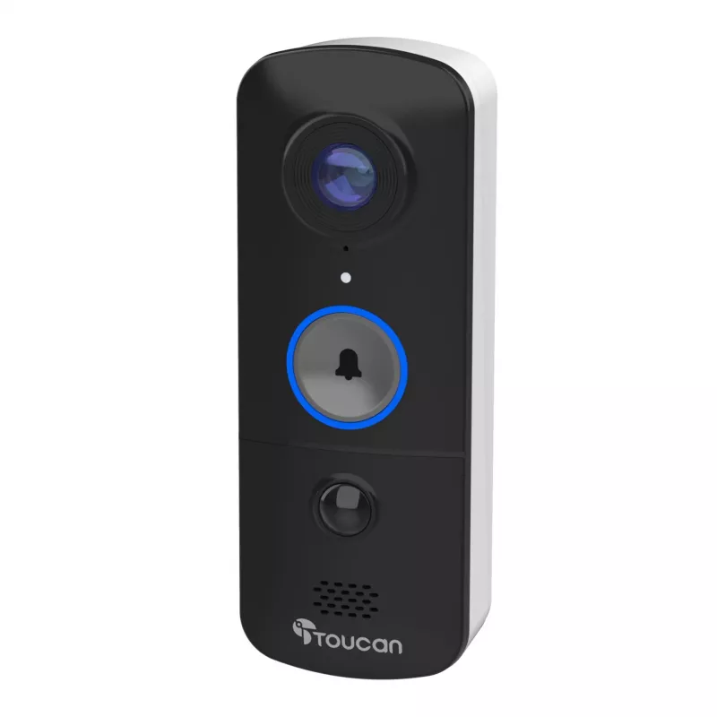 Toucan Wireless Video Doorbell with Chime V3 - 1080p Full HD, 180° Wide Angle, Night Vision, Two-Way Talk, PIR Motion Detection, IP56, Must