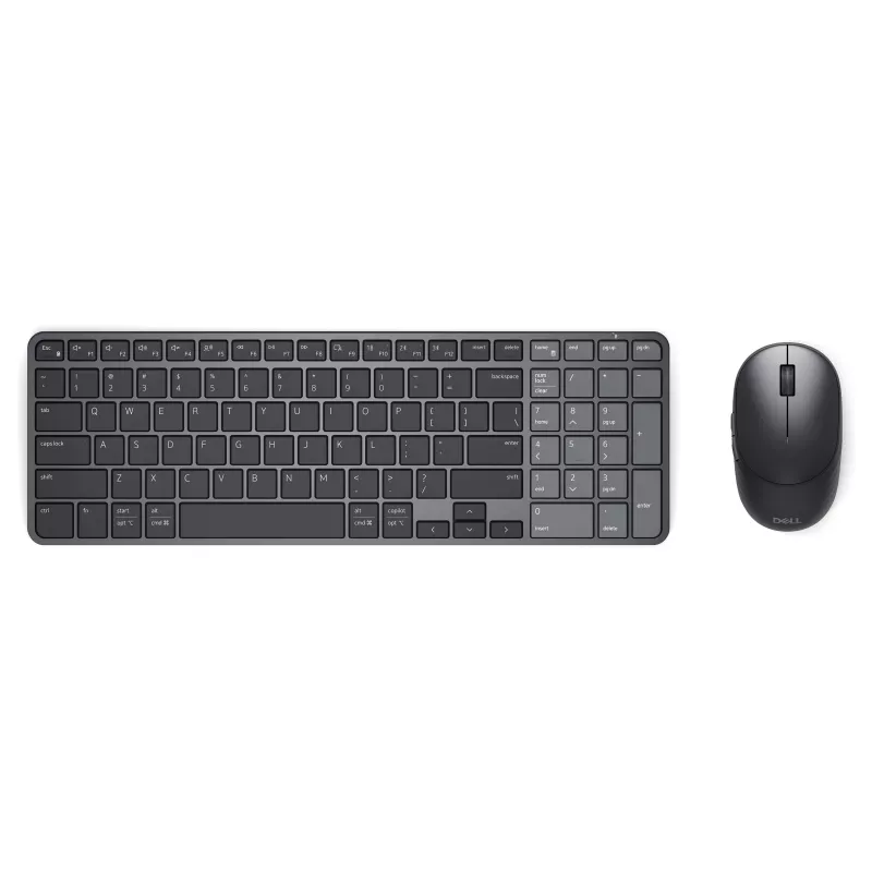 Dell Pro 7 Rechargeable Compact Keyboard and Mouse - KM746 - Must - Saksa paigutus