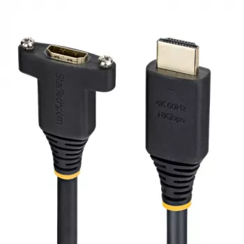 StarTech 1.8m HDMI 2.0 Extension Cable - Male to Female Panel Mount - Black