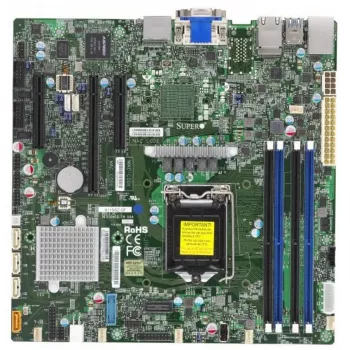 Supermicro X11SSZ-QF Micro-ATX emaplaat, LGA 1151, Intel C236, DDR4, kahekordne Gigabit LAN, IPMI, sisseehitatud graafika, HD Audio
