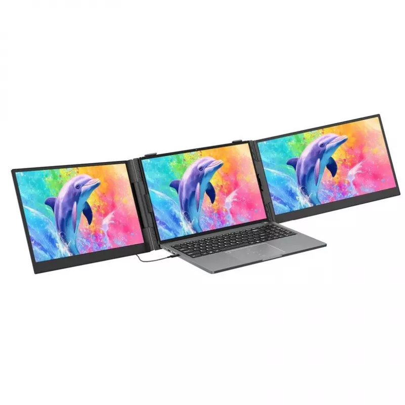 BLACKVIEW DCM8 Pro Dual 15.3 tolline kaasaskantav IPS monitor, 2x Full HD, 60Hz, USB-C, Mini HDMI, sisseehitatud kõlarid, HDR10, kokkupandav