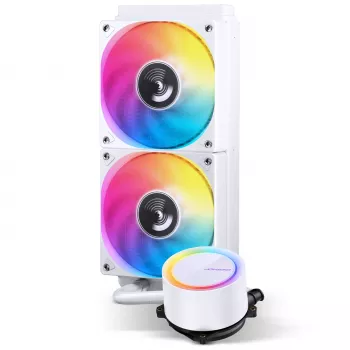 Jonsbo TG-240 AiO vedelikjahuti protsessorile, ARGB - 240mm, valge