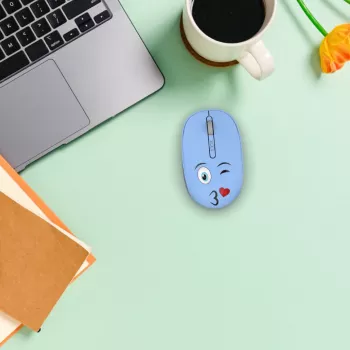 INCA juhtmevaba hiir 1200DPI/3 nuppu/2,4GHz USB-A Weeny Emoji sinine (IWM-245RM)