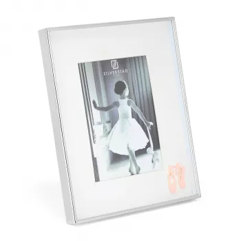 Zilverstad Ballerina 10x15 Metal Portrait Photo Frame with Passe-partout, Silver