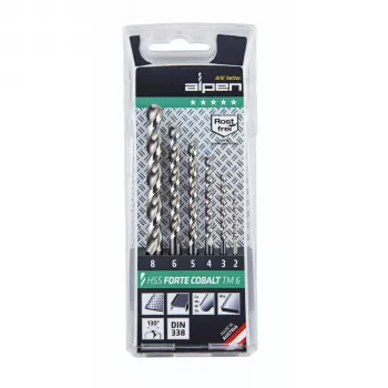 ALPEN-MAYKESTAG HSS Cobalt Forte TM 6-osaline keerdpuurikomplekt metallkassetis