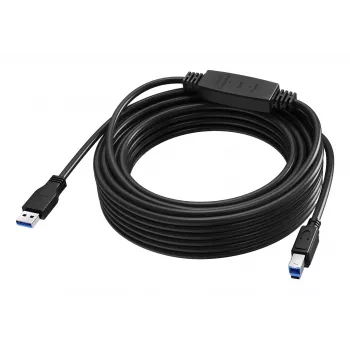 VISION 10 m USB 3.0 aktiivne pikenduskaabel - Nikkelpistikutega - 5 Gbps - USB A - USB B - Must