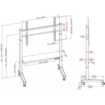 VISION VFM-F15M Motoriseeritud Ekraanipüstiku Alus 40-86 tolli ekraanidele, VESA kuni 800x600, Kõrguse reguleerimine 400mm, Must