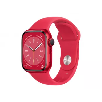 Apple Watch Series 8 (GPS) - (PRODUCT)RED - 41 mm - Punane alumiinium - Nutikell spordirihmaga - Fluorokumm - Punane - Tavaline rihma suurus - 32GB - Wi-Fi, Bluetooth - 32 g (MNP73FD/A)