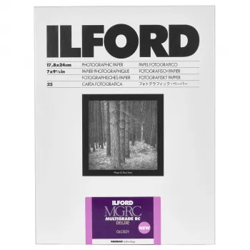 ILFORD MG RC Deluxe 18x24 cm Glossy Variable Contrast Black & White Paper, 25 Sheets