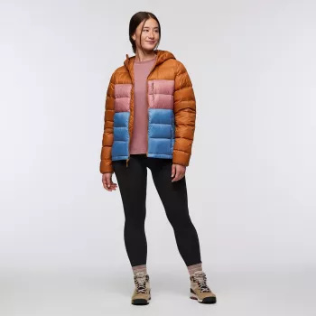 Cotopaxi Fuego Max Down Hooded Jacket Women's - Sienna/Fjord - Size Small