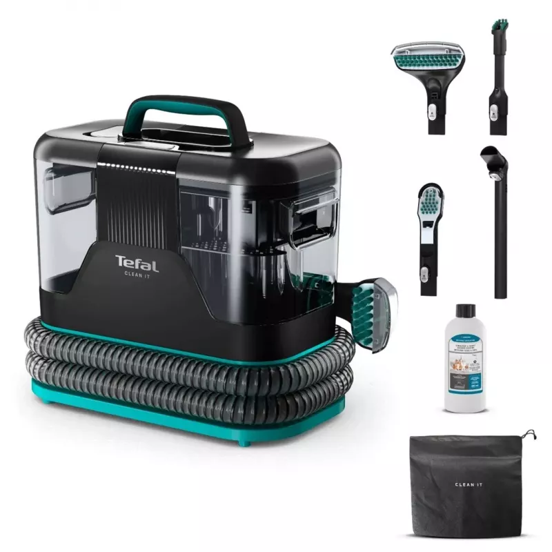 Tefal Clean It IZ5020 vaipade ja pehme mööbli pesur plekkide eemaldamiseks, 750 W, 13 500 Pa imemisjõud, 2,3 l puhta ja 1,5 l musta vee paak, Auto Clean