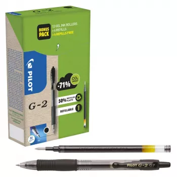 PILOT PEN G2 Greenpack Geelpliiatsite Komplekt Sinine 0,4 mm 12 tk