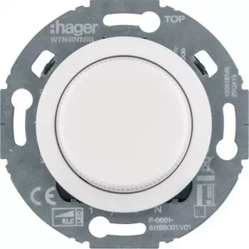 Hager WTN4011WG Universaalne pöördvalgusti keskosaga, System 1930/Glas, valge, seinasisene, R L C LED