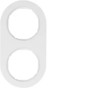 Hager WLD9200WG 2-Gang Cover Frame R.Classic Polar White Thermoplastic