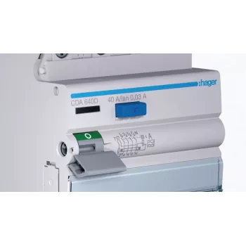 HAGER CDA640D Rikkevoolukaitselüliti 4P 10kA 40A 30mA Tüüp A