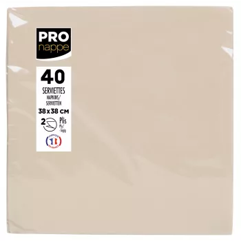 PROnappe Salvrätid Kreem 2-kihiline 19,0 x 19,0 cm 40 tk