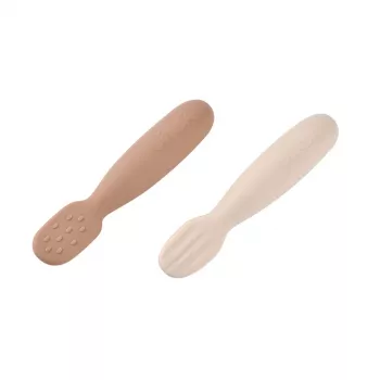 Beaba 2 tk silikoonist esimesed lusikad-hambutid Praline/Clay