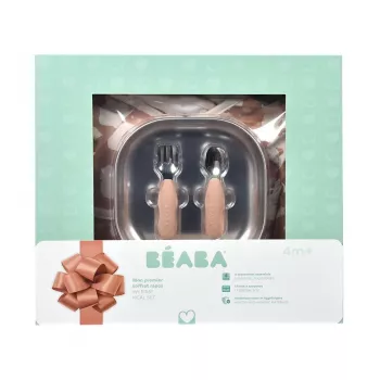 Beaba First Meals 3-in-1 Kingikomplekt (Taldrik, Söögiriistad, Põll) Savannah Bloom