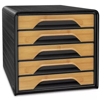 CEP Office Solution Smoove Silva Drawer Box 5 Drawers Black/Bamboo