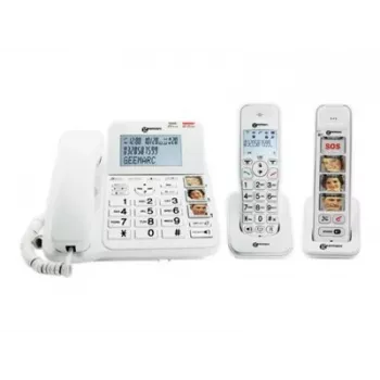 Geemarc Pack SENIOR 295 Juhtmega ja juhtmeta vanuritele mõeldud telefon vastuvõtjaga, fotoklahvidega, juhtmeta toru valgustatud ekraaniga, valge