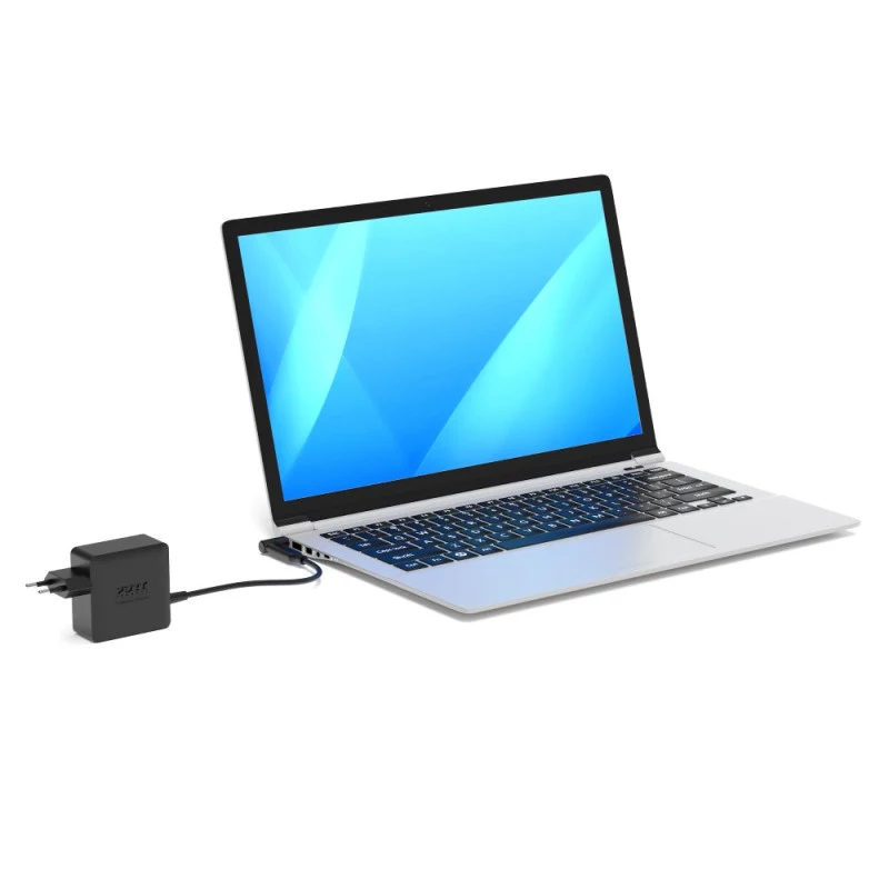 PORT Designs GaN 65W USB-C Power Supply - Universal Wall Charger - EU Plug - Black