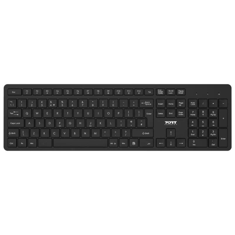 PORT Designs 900904 Full-Size Wireless Keyboard and Mouse Combo - AZERTY - Must