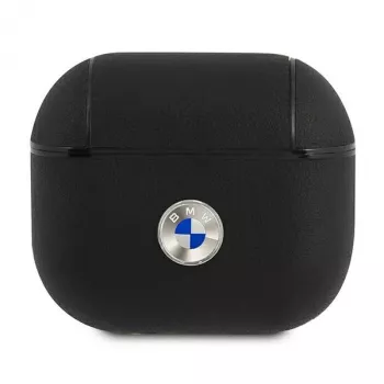BMW BMA3SSLBK AirPods 3 ümbris mustast ehtsast nahast hõbedase logoga