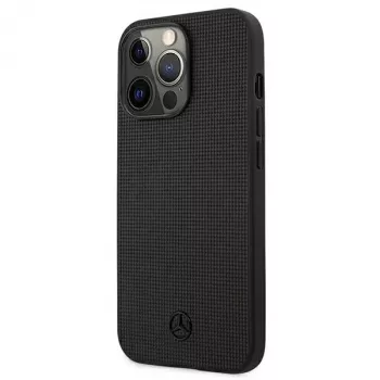 Mercedes-Benz MEHCP13LMBLBK iPhone 13 Pro /13 6,1 inch Must kõva ümbris nahk võrkmustriga metallist logo