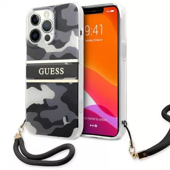 Guess GUHCP13LKCABBK Kõva ümbris iPhone 13 Pro / 13 6,1 inch must Camo Strap Collection