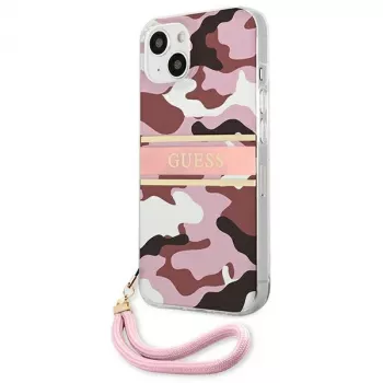 Guess GUHCP13MKCABPI kõva ümbris iPhone 13 / 14 / 15 6,1 inch roosa Camo Strap Collection