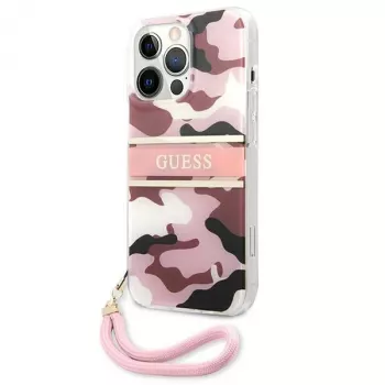 Guess Camo Strap Collection Hard Case for Apple iPhone 13 Pro / iPhone 13, Pink