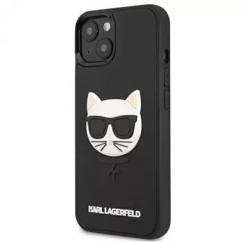 Karl Lagerfeld KLHCP13SCH3DBK Hardcase Apple iPhone 13 Mini 5,4 inch musta 3D kummist Choupette'iga
