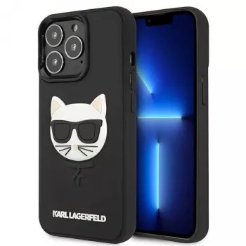 Karl Lagerfeld KLHCP13LCH3DBK Hardcase 3D Rubber Choupette for iPhone 13 Pro / 13 6,1 inch Black