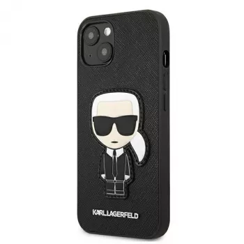 Karl Lagerfeld KLHCP13SOKPK iPhone 13 Mini 5,4 inch Must kõva ümbris Saffiano Ikonik Karl Patch