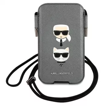 Karl Lagerfeld Ikonik Saffiano Hard Case for Apple iPhone 12 / 12 Pro 6,1 inch Grey