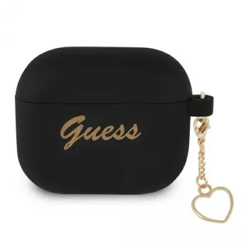 Guess GUA3LSCHSK AirPods 3 ümbris must silikoon Charm Heart Collection