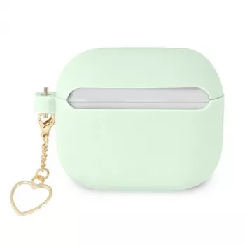 Guess GUA3LSCHSN AirPods 3 Cover Green Silicone Charm Heart Collection
