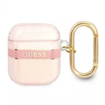 Guess GUA2HHTSP Strap Collection Protective Case for Apple AirPods 1/2 - Pink
