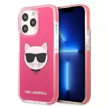 Karl Lagerfeld KLHCP13LTPECPI Kõva ümbris iPhone 13 Pro / 13 6,1 inch - fuksia Choupette Head