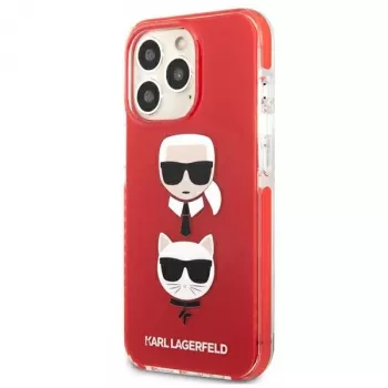 Karl Lagerfeld KLHCP13LTPE2TR iPhone 13 Pro / 13 6.1 Kõva ümbris Punane Karl & Choupette Head