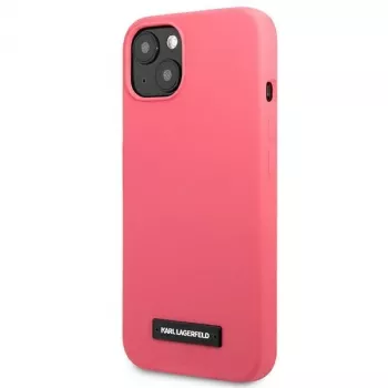 Karl Lagerfeld KLHCP13MSLMP1PI Silikoonist plaadiga ümbris iPhone 13/14/15 6,1 inch fuksiaroosa