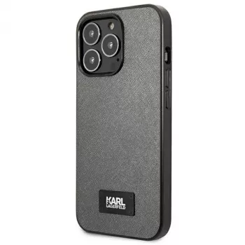 Karl Lagerfeld KLHCP13XSFMP2DG Kõva ümbris Apple iPhone 13 Pro Max 6,7 inch hõbedane Saffiano plaadiga