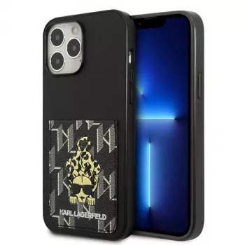 Karl Lagerfeld KLHCP13XCANCNK iPhone 13 Pro Max 6,7 inch kõva kate must Karlimals kaardipesaga